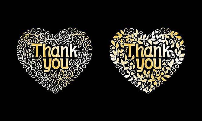 EPS 해외이미지 영어 일러스트 타이포그라피 사람없음 라벨 금색 하트 감사 해외일러스트 모양 문자 감정 컬러 프레임 파일형식 벡터 이미지허브