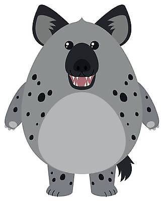 EPS 해외이미지 한마리 동물캐릭터 일러스트 사람없음 귀여움 하이에나 해외일러스트 일러캐릭터 동물 캐릭터 1 컨셉 파일형식 벡터 이미지허브