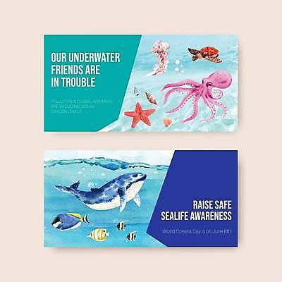 EPS 해외이미지 배너 가로배너 바다 하늘색 여러마리 일러스트 불가사리 사람없음 바닷속 고래 열대어 문어 해파리 바다거북 바다의날 배너세트 해외일러스트 기념일 다수 포유류 극피동물 연체동물 어류 가로 파란색 세트 수중 수중동물 자포동물 거북이 파일형식 벡터 이미지허브