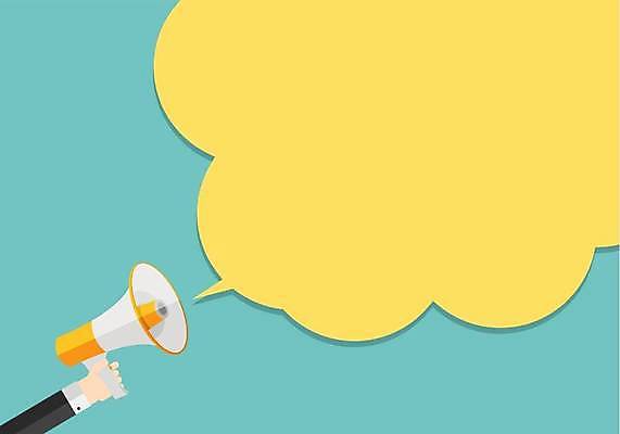 EPS 해외이미지 손 디자인 말풍선 일러스트 말하기 들기 신체부위 확성기 발표 메시지 소통 카피스페이스 해외일러스트 컨셉 모션 사람 공백 파일형식 벡터 이미지허브