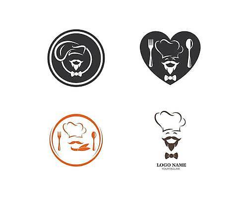 EPS 해외이미지 디자인 얼굴 포크 일러스트 요리사모자 사람없음 숟가락 검은색 주황색 하트 심볼 콧수염 제빵사 해외일러스트 모양 직업 모자_잡화 식기 컬러 수염 수저 신체부위 요리사 파일형식 벡터 이미지허브