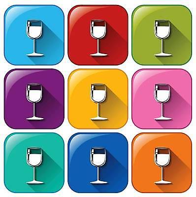 EPS 해외이미지 와인잔 일러스트 버튼 사람없음 컬러풀 해외일러스트 컬러 술잔 파일형식 벡터 이미지허브