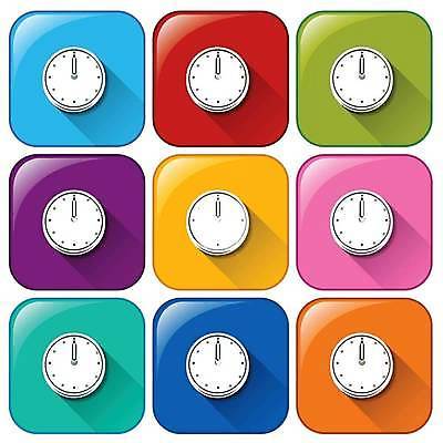 EPS 해외이미지 시계 일러스트 버튼 사람없음 컬러풀 해외일러스트 컬러 파일형식 벡터 이미지허브