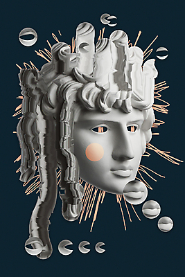 포토 JPG 해외이미지 예술 컨셉 추상 미술 사람없음 조각상 원형 남색 팝아트 콜라주 석고상 해외포토 도형 컬러 무늬 문화예술 조형물 그림 파일형식 이미지허브