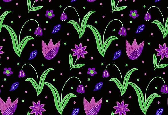 EPS 해외이미지 백그라운드 잎 패턴 일러스트 사람없음 보라색 점 보테니컬아트 해외일러스트 식물 컬러 무늬 파일형식 벡터 이미지허브