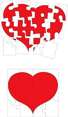 EPS 해외이미지 조각 컨셉 일러스트 발렌타인데이 사랑 빨간색 숫자 낭만 하트 퍼즐 심볼 해결 깨짐 단절 해외일러스트 모양 문자 감정 컬러 데이이벤트 파일형식 벡터 이미지허브