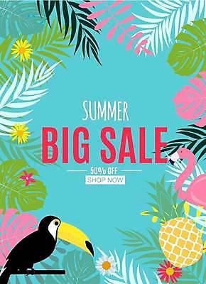 EPS 해외이미지 디자인 배너 꽃 하늘색 일러스트 프레임 사람없음 여름 쇼핑 세일 플라밍고 파인애플 빅세일 열대잎 토코투칸 트로피컬아트 해외일러스트 식물 계절 잎 과일 조류 파란색 열대과일 그림 파일형식 벡터 이미지허브