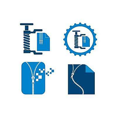 EPS 해외이미지 일러스트 사람없음 파란색 디지털 자료 심볼 문서 파일 폴더 지퍼 압축 해외일러스트 컬러 파일형식 벡터 이미지허브