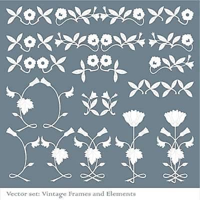 EPS 해외이미지 디자인 꽃 일러스트 프레임 사람없음 세트 빈티지 우아함 고딕 바로크 빅토리아 해외일러스트 식물 컨셉 파일형식 벡터 이미지허브