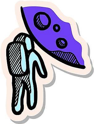 EPS 해외이미지 하늘색 스티커 일러스트 사람모양 사람없음 보라색 우주비행사 달 심볼 해외일러스트 자연요소 모양 컬러 파란색 우주 파일형식 벡터 이미지허브