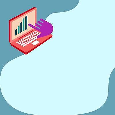 EPS 해외이미지 디자인 백그라운드 일러스트 비즈니스 프레임 사람없음 파란색 노트북 자료 플랫 손모양 카피스페이스 해외일러스트 모양 컬러 전자제품 공백 파일형식 벡터 손_신체부위 이미지허브