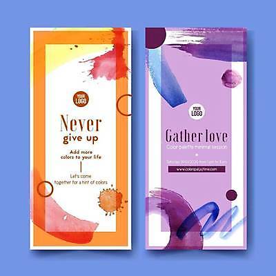 EPS 해외이미지 일러스트 추상 사람없음 보라색 주황색 물감 질감 해외일러스트 컬러 무늬 미술도구 파일형식 벡터 이미지허브