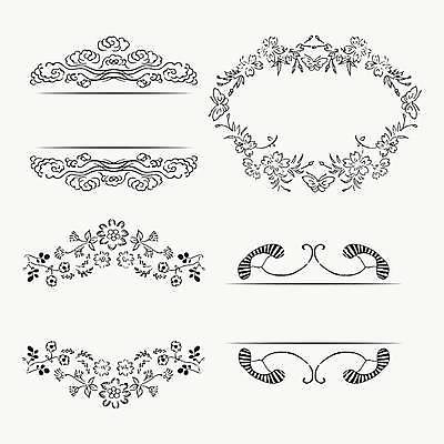 EPS 해외이미지 디자인 꽃 일러스트 프레임 사람없음 세트 빈티지 우아함 테두리 고딕 바로크 빅토리아 해외일러스트 식물 컨셉 파일형식 벡터 이미지허브