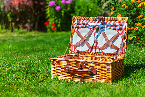 포토 JPG 해외이미지 주간 접시 포크 잔디 사람없음 야외 아웃포커스 소풍 숟가락 나이프 소풍바구니 해외포토 자연요소 식물 식기 촬영기법 수저 야외활동 바구니 칼 파일형식 이미지허브