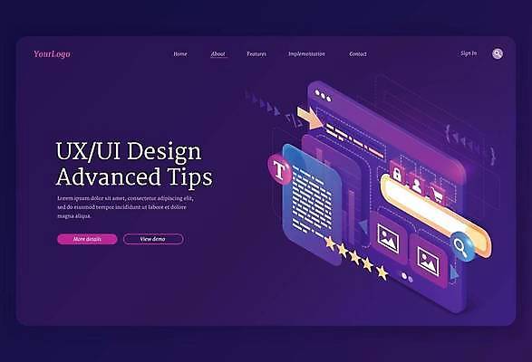 EPS 해외이미지 디자인 일러스트 사람없음 그래픽 홈페이지 디지털 보라색 정보 아이소메트릭 UI 인터페이스 해외일러스트 컬러 파일형식 벡터 이미지허브