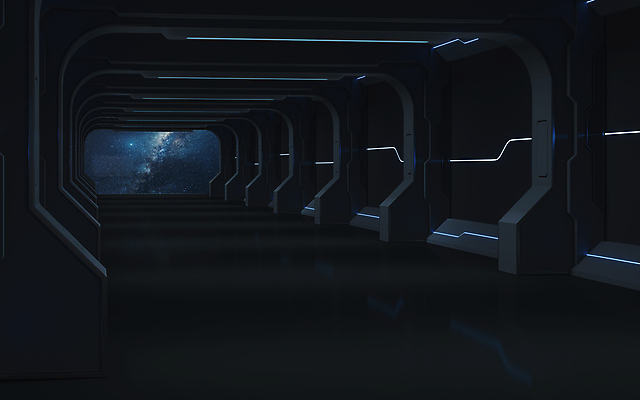 포토 JPG 해외이미지 미래 사람없음 내부 빛 3D 우주 검은색 어둠 공간 터널 해외포토 길 컬러 컨셉 디지털합성 파일형식 이미지허브