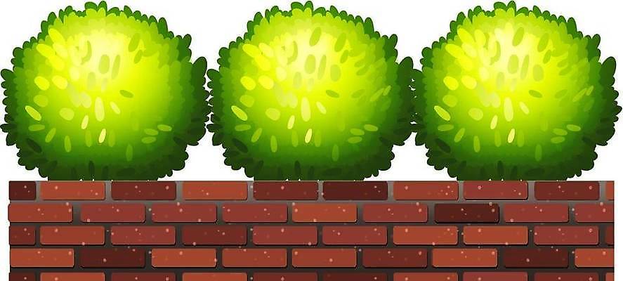 EPS 해외이미지 식물 화분 백그라운드 잎 일러스트 벽돌 실내 그래픽 장식 초록색 사무실 갈색 흰색 그림 리빙 고립 해외일러스트 컬러 비즈니스 내부 파일형식 벡터 이미지허브