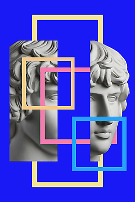 포토 JPG 해외이미지 예술 컨셉 추상 미술 사람없음 파란색 조각상 사각형 팝아트 콜라주 석고상 해외포토 도형 컬러 무늬 문화예술 조형물 그림 파일형식 이미지허브