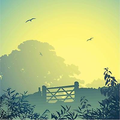 EPS 해외이미지 나무 실루엣 일러스트 조류 세마리 사람없음 연두색 안개 시골 숲 대문 해외일러스트 식물 동물 날씨 촬영기법 3 초록색 문 파일형식 벡터 이미지허브