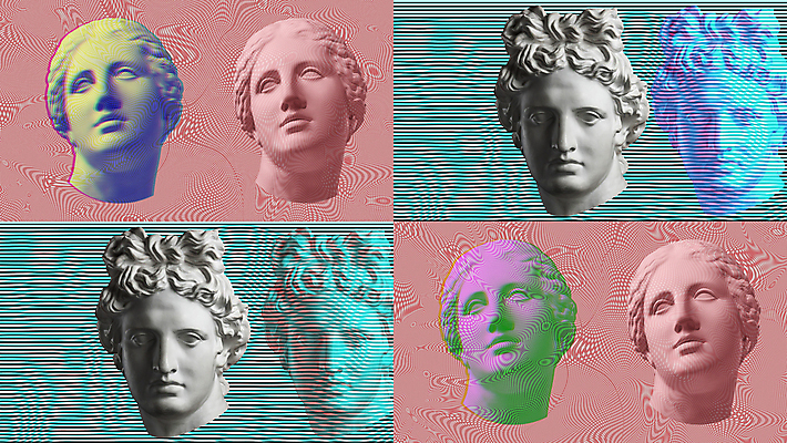 포토 JPG 해외이미지 예술 선 컨셉 추상 미술 사람없음 파란색 조각상 팝아트 콜라주 석고상 코랄 해외포토 컬러 무늬 문화예술 조형물 그림 파일형식 이미지허브