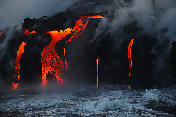 포토 JPG 해외이미지 바다 사람없음 야외 흐름 뜨거움 연기 위험 재해 화산 용암 화산섬 해외포토 섬 컨셉 산 파일형식 이미지허브