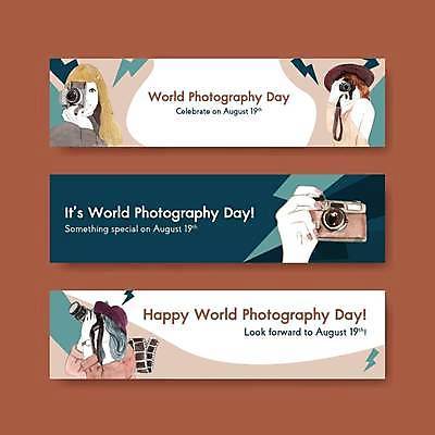 EPS 해외이미지 손 배너 여자 가로배너 일러스트 들기 상반신 성인 신체부위 세명 카메라 사진촬영 남색 사진필름 베이지색 성인여자만 배너세트 해외일러스트 컬러 모션 사람 가로 전자제품 세트 촬영 필름 여자만 성인만 파일형식 벡터 이미지허브