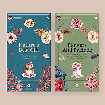 EPS 해외이미지 꽃 잎 일러스트 사람없음 초록색 파란색 케이크 달콤 2단케이크 해외일러스트 식물 컬러 디저트 맛 파일형식 벡터 이미지허브