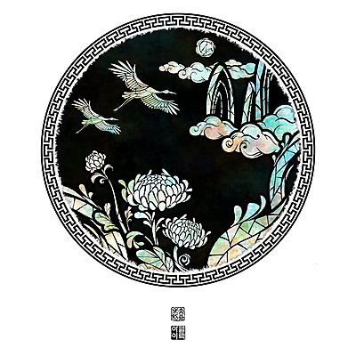 PSD 구름 한국전통 잎 두마리 일러스트 캘리그라피 산 국화 풍경 사람없음 태양 학 비행 원형 동양화 언덕 전통공예 낙관 사군자 나전칠기 자개 한국전통공예 십장생도 국내일러스트 자연요소 도형 식물 전통 꽃 2 조류 한국 미술 공예 공예품 민화 파일형식