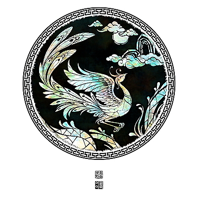 PSD 구름 한마리 한국전통 일러스트 캘리그라피 조류 산 풍경 사람없음 태양 원형 동양화 깃털 전통공예 낙관 나전칠기 봉황 자개 한국전통공예 십장생도 국내일러스트 자연요소 도형 동물 1 전통 한국 미술 공예 공예품 민화 파일형식