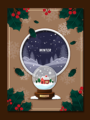 나무 잎 크리스마스 겨울 일러스트 주택 프레임 눈꽃 사람없음 갈색 눈 눈송이 스노글로브 눈꽃무늬 프레임일러스트 호랑가시나무열매 눈내림 겨울배경 국내일러스트 AI파일 자연요소 식물 계절 기념일 열매 컬러 백그라운드 무늬 날씨 눈_날씨 건물 장식 파일형식 벡터