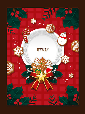 접시 별 리본 잎 크리스마스 겨울 일러스트 눈사람 프레임 눈꽃 사람없음 빨간색 쿠키 눈송이 체크무늬 크리스마스양말 눈꽃무늬 산타양말 지팡이모양 크리스마스트리모양쿠키 프레임일러스트 호랑가시나무열매 진저쿠키 겨울배경 국내일러스트 AI파일 자연요소 모양 식물 식기 계절 기념일 열매 컬러 백그라운드 크리스마스장식 무늬 디저트 양말 눈_날씨 파일형식 벡터