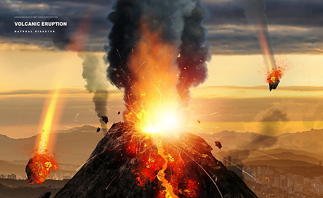 PSD 구름 편집이미지 사람없음 주황색 연기 떨어짐 자연재해 먹구름 화산 용암 화산폭발 화산암 화산재 이미지편집 자연요소 컬러 컨셉 산 암석 폭발 재해 파일형식 구름_자연