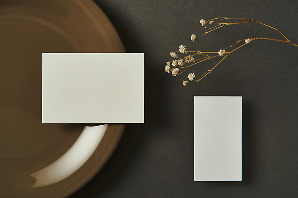 포토 JPG 스튜디오촬영 접시 명함 회색배경 프레임 실내 사람없음 하이앵글 공백 오브젝트 안개꽃 디자인소스 목업 카피스페이스 편집소스 국내포토 식기 꽃 뷰포인트 백그라운드 내부 회색 한해살이풀 파일형식