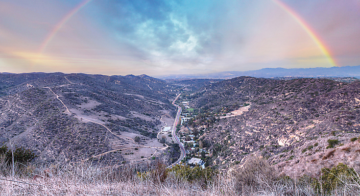 포토 JPG 해외이미지 구름 무지개 자연 산 풍경 사람없음 컬러풀 골짜기 미국 황혼 일몰 캘리포니아 스카이라인 해외포토 자연요소 컬러 북아메리카 노을 생태계 파일형식 이미지허브