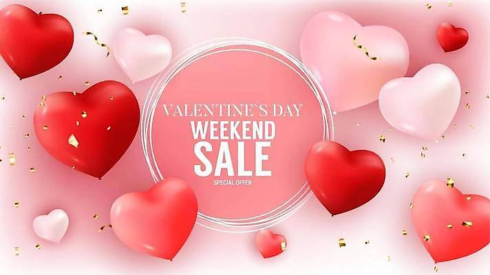 EPS 해외이미지 배너 분홍색 일러스트 발렌타인데이 이벤트 사람없음 세일 하트 꽃가루 해외일러스트 모양 컬러 데이이벤트 가루 파일형식 벡터 이미지허브