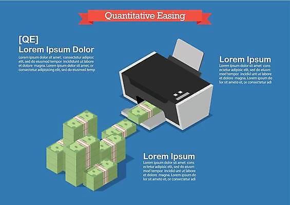 EPS 해외이미지 지폐 일러스트 비즈니스 타이포그라피 사람없음 인포그래픽 인쇄기 스마트 해외일러스트 문자 컨셉 돈 전자제품 파일형식 벡터 이미지허브