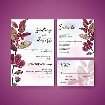 EPS 해외이미지 열매 결혼 잎 일러스트 사람없음 보라색 꽃봉오리 청첩장 초대 해외일러스트 식물 꽃 컬러 카드_감사 이벤트 파일형식 벡터 이미지허브