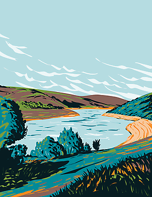 JPG 해외이미지 호수 일러스트 자연 하늘 영국 잉글랜드 국립공원 사람없음 그림 카툰스타일 다트무어 해외일러스트 공원 유럽 생태계 파일형식 이미지허브