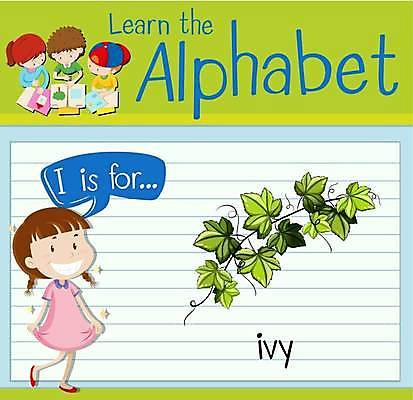 EPS 해외이미지 전신 알파벳 영어 여자 남자 어린이 말풍선 일러스트 영어교육 서기 소녀 소년 여러명 상반신 담쟁이덩굴 아이비 I 단어공부 단어카드 어린이만 해외일러스트 식물 문자 교육 다수 모션 사람 학습 덩굴 파일형식 벡터 단어장 이미지허브