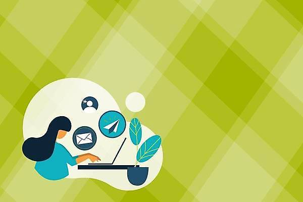 EPS 해외이미지 디자인 여자 백그라운드 잎 일러스트 비즈니스 한명 상반신 성인 노트북 원형 이메일 종이비행기 얼굴없음 성인여자한명만 카피스페이스 해외일러스트 도형 식물 1 사람 전자제품 공백 종이접기 여자한명만 성인여자만 파일형식 벡터 이미지허브