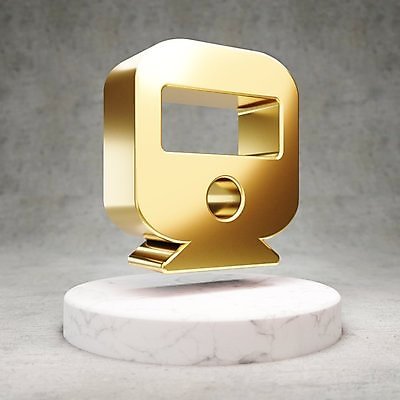 JPG 해외이미지 일러스트 사람없음 3D 디지털 기차 금색 황금 심볼 광택 해외일러스트 육상교통 컬러 대중교통 디지털합성 파일형식 이미지허브