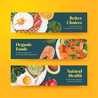 EPS 해외이미지 배너 오렌지 일러스트 파프리카 사람없음 파란색 브로콜리 계란프라이 유기농 브런치 아보카도 건강식 연어샐러드 해외일러스트 웰빙 음식 컬러 채소 과일 식사 샐러드 계란요리 파일형식 벡터 이미지허브