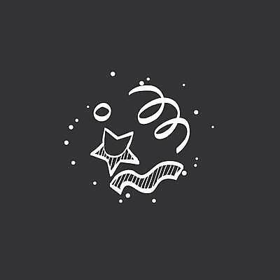 EPS 해외이미지 별 리본 일러스트 폭죽 사람없음 장식 검은색 흰색 꽃가루 해외일러스트 자연요소 컬러 가루 파일형식 벡터 이미지허브