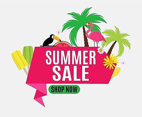 EPS 해외이미지 배너 꽃 일러스트 이벤트 사람없음 야자수 세일 플라밍고 막대아이스크림 토코투칸 여름맞이 해외일러스트 나무 식물 조류 아이스크림 파일형식 벡터 여름_계절 이미지허브