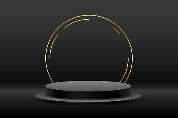 EPS 해외이미지 일러스트 사람없음 3D 검은색 원형 단상 해외일러스트 도형 컬러 디지털합성 파일형식 벡터 이미지허브