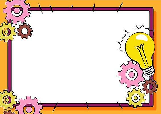 EPS 해외이미지 백그라운드 일러스트 프레임 사람없음 톱니바퀴 전구모양 카피스페이스 해외일러스트 모양 전구 공백 파일형식 벡터 이미지허브