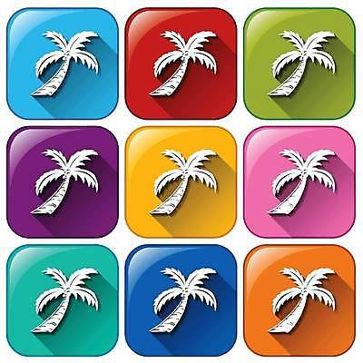 EPS 해외이미지 일러스트 버튼 사람없음 컬러풀 야자수 해외일러스트 나무 컬러 파일형식 벡터 이미지허브