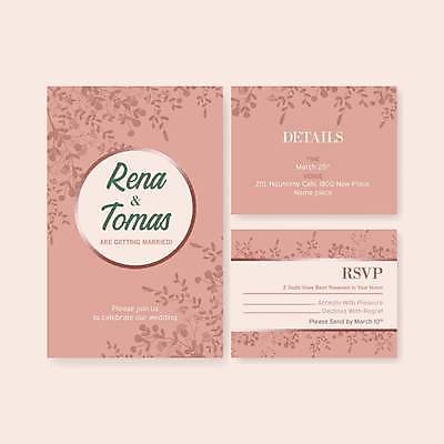 EPS 해외이미지 분홍색 잎 일러스트 사람없음 분위기 청첩장 심플 감성 해외일러스트 식물 컬러 컨셉 카드_감사 파일형식 벡터 이미지허브