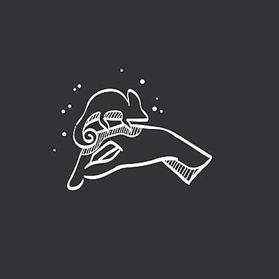 EPS 해외이미지 손 일러스트 사람없음 신체부위 검은색 카멜레온 해외일러스트 컬러 파충류 사람 파일형식 벡터 이미지허브