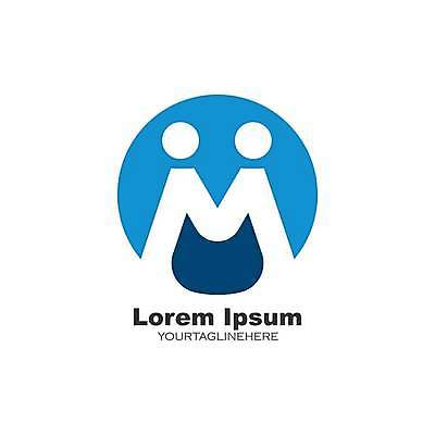 EPS 해외이미지 일러스트 사람모양 사람없음 파란색 심볼 M 해외일러스트 모양 알파벳 컬러 파일형식 벡터 이미지허브